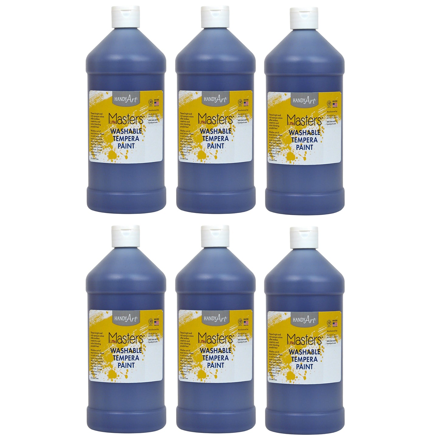 Little Masters® Washable Tempera Paint, Violet, 32 oz., Pack of 6