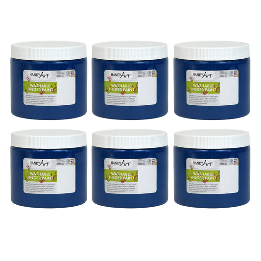Washable Finger Paint, Blue, 16 oz., Pack of 6