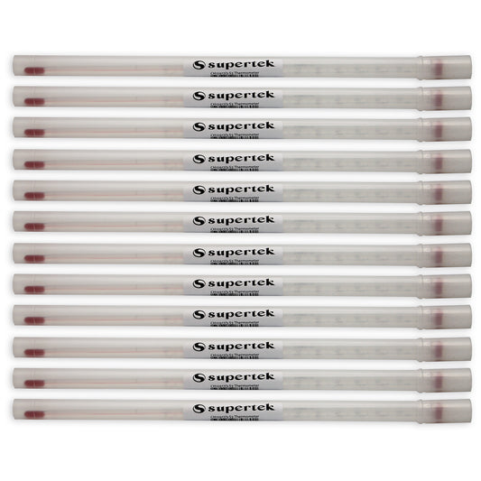 Lab Thermometer, Red Liquid, -20-110C/0-230F, Partial, Pack of 12