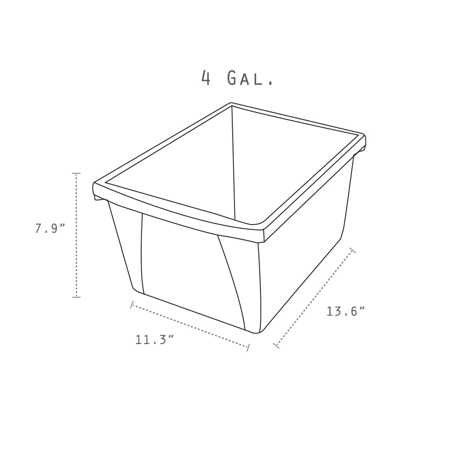 4 Gallon Classroom Storage Bin, Purple, Pack of 3