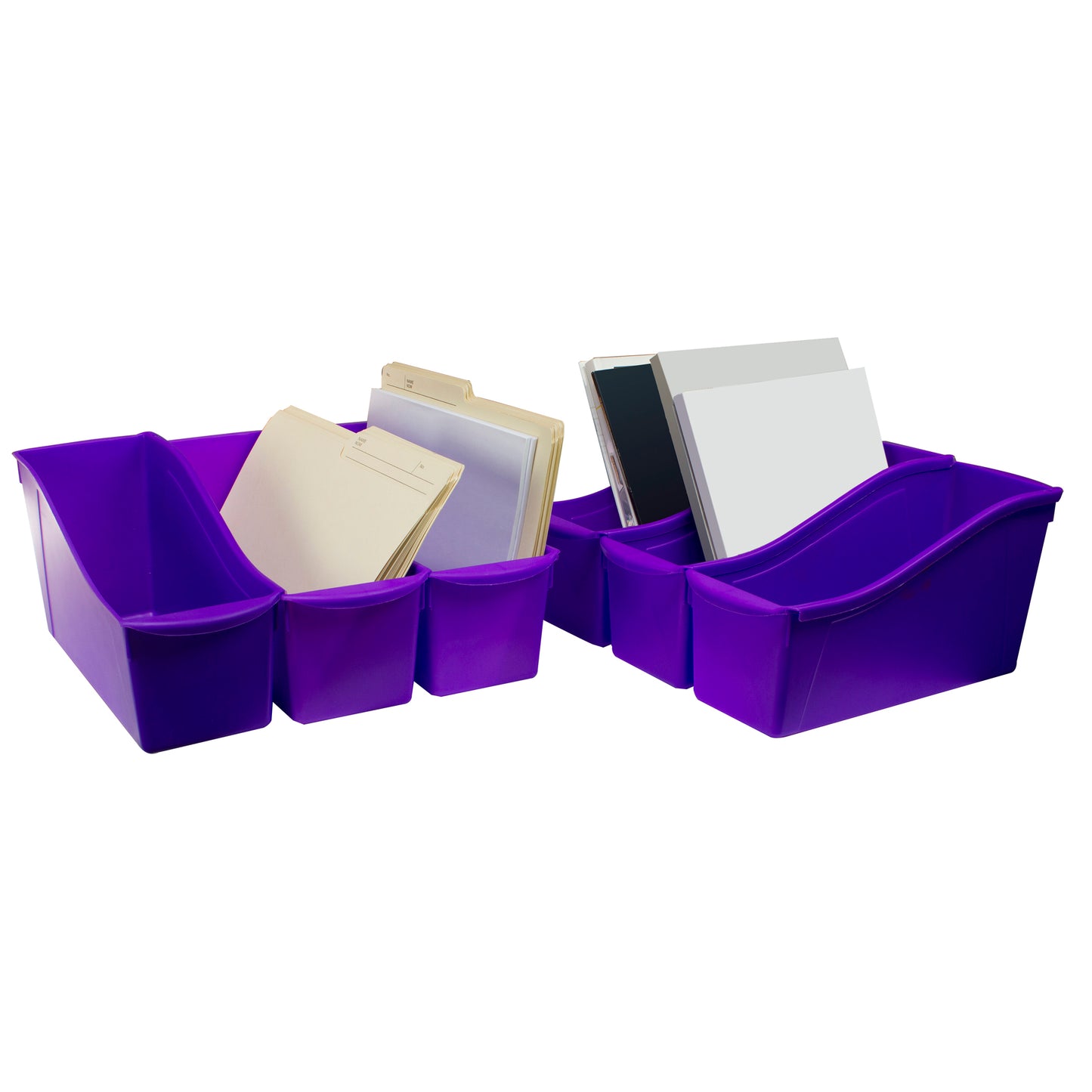 Large Book Bin, Purple, Pack of 6