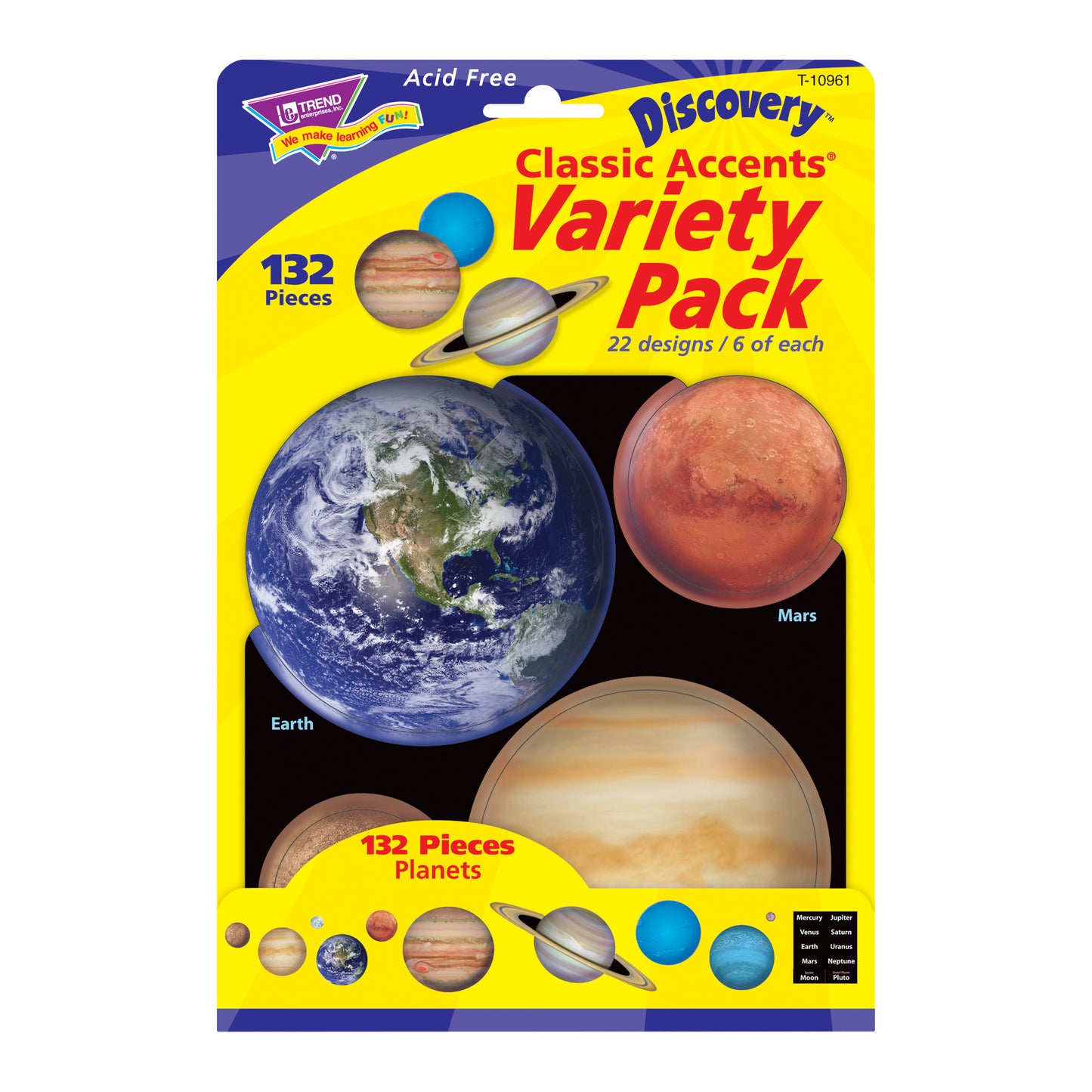 Planets Classic Accents® Variety Pack, 132 Pieces Per Pack, 3 Packs