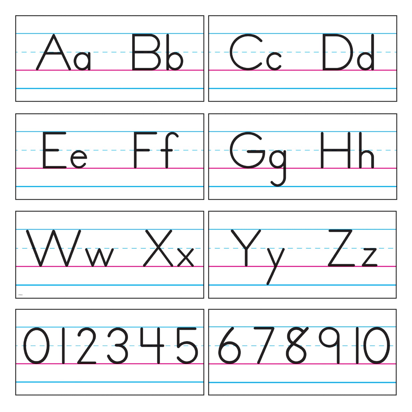 Basic Alphabet Zaner-Bloser Manuscript Bulletin Board Set