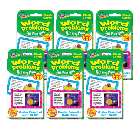 Word Problems Test Prep Math, Grades 4-6 Challenge Cards®, 6 Packs