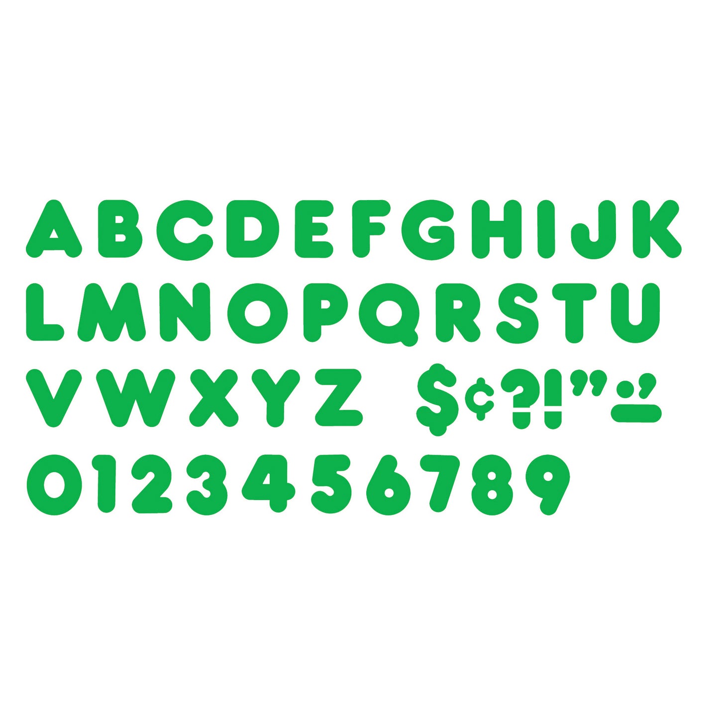 Green 4" Casual Uppercase Ready Letters®, 6 Packs