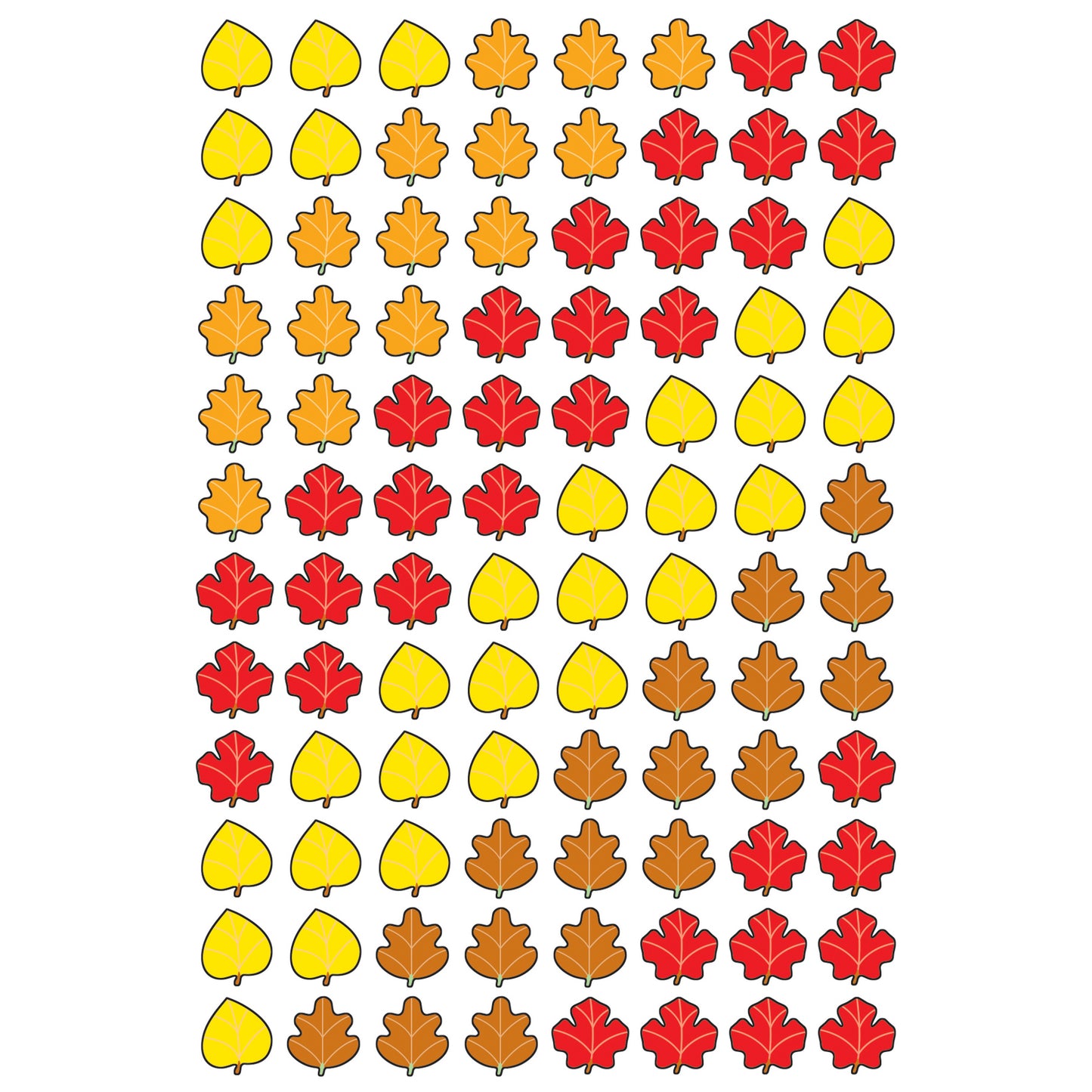 Autumn Leaves superShapes Stickers, 800 Per Pack, 6 Packs