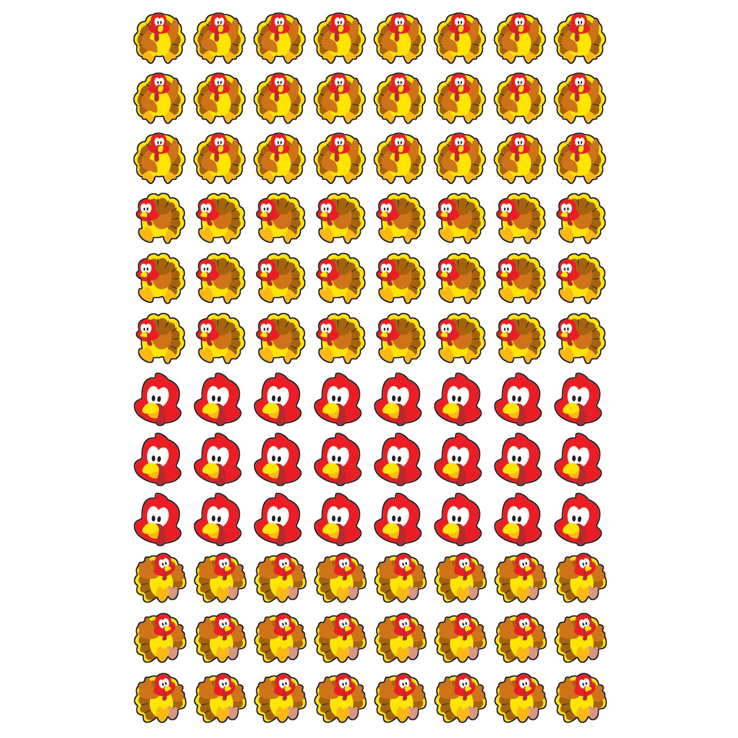 Turkey Time superShapes Stickers, 800 Per Pack, 6 Packs