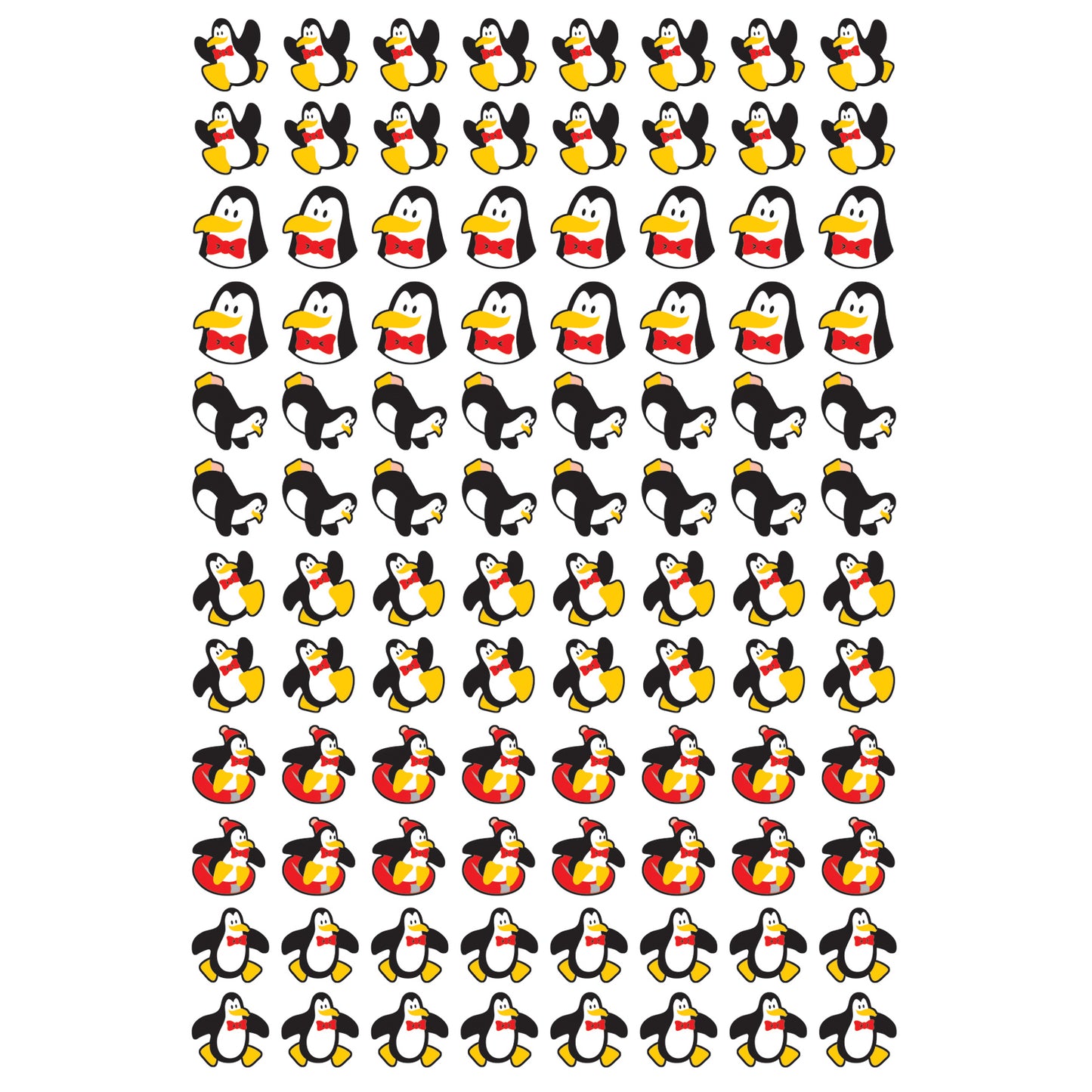 Perky Penguins superShapes Stickers, 800 Per Pack, 6 Packs