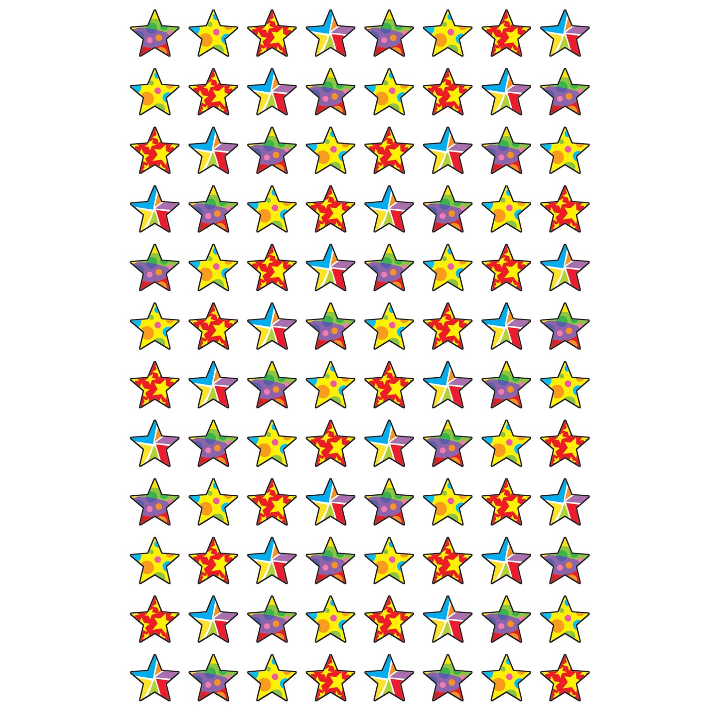 Star Medley superShapes Stickers, 800 Per Pack, 6 Packs