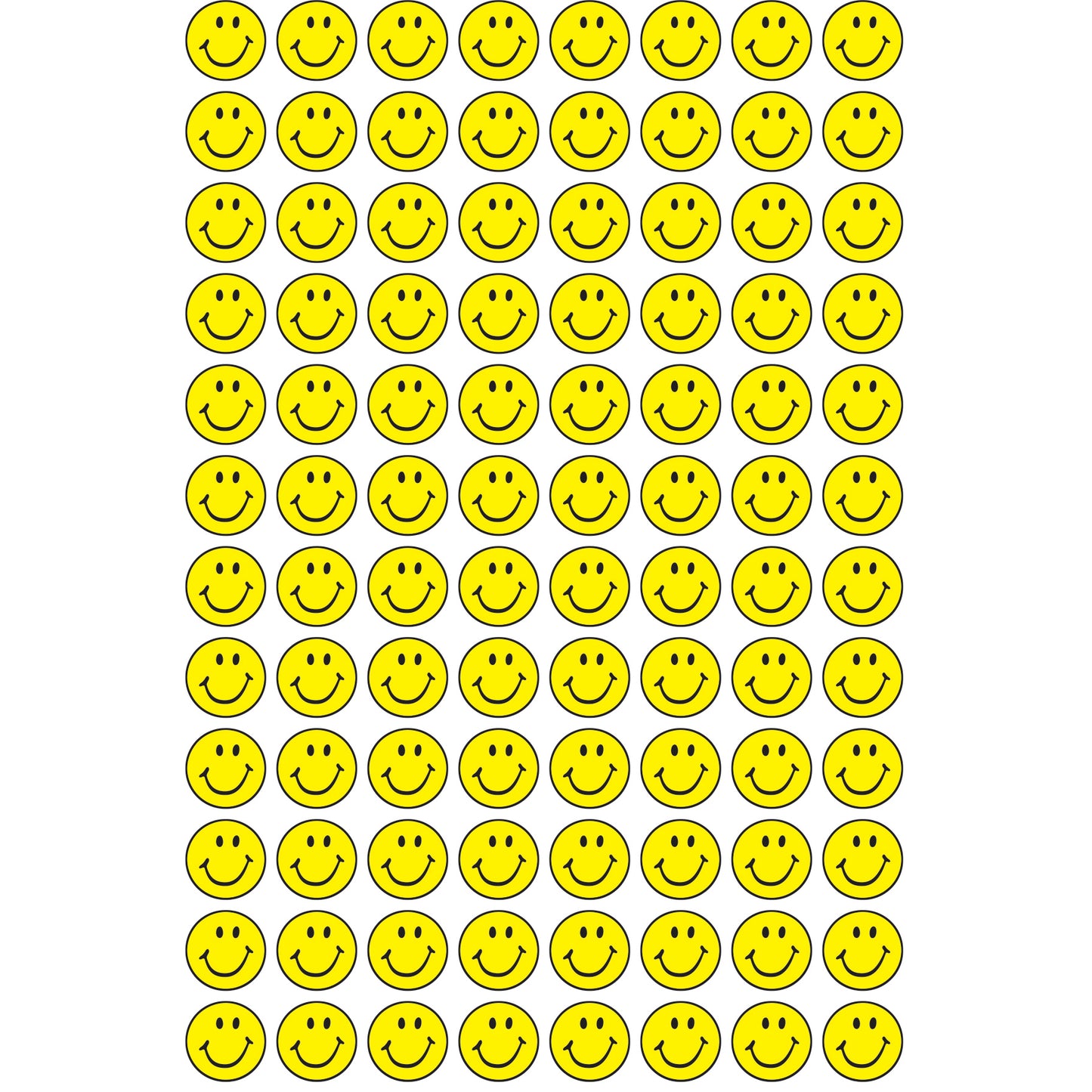 Neon Yellow Smiles superSpots® Stickers, 800 Per Pack, 6 Packs