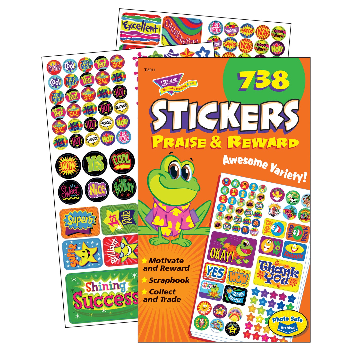 Praise & Reward Sticker Pad, 738 Sticker Per Pad, Pack of 6