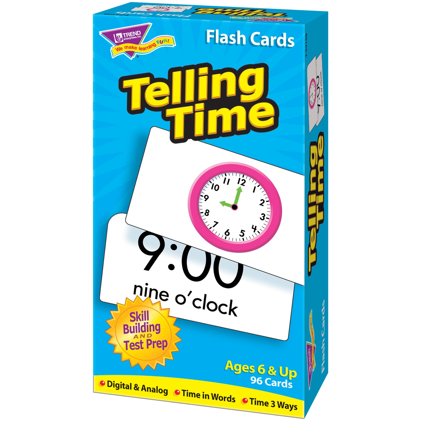 Telling Time Skill Drill Flash Cards, 3 Packs