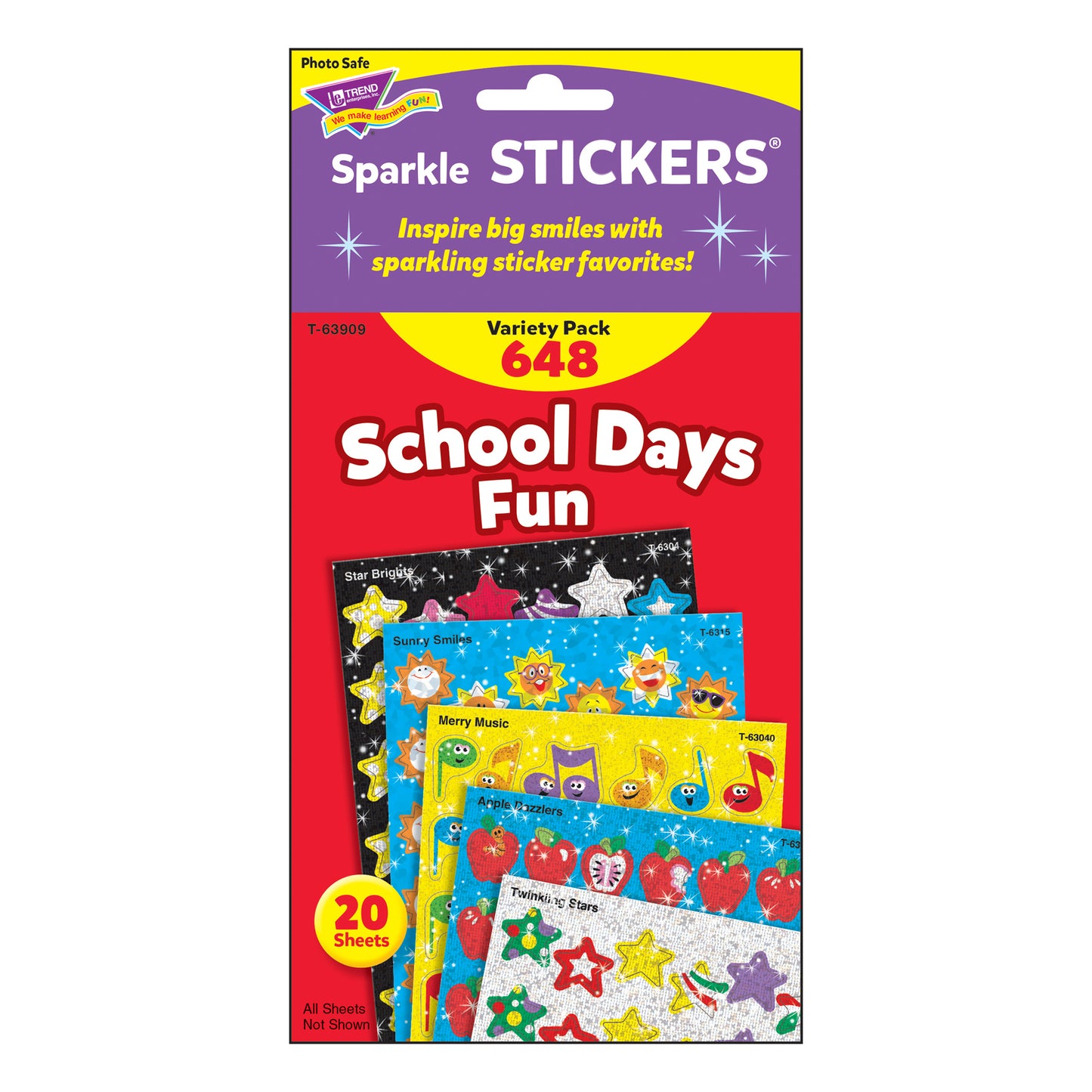 School Days Sparkle Stickers® Variety Pack, 2 Packs