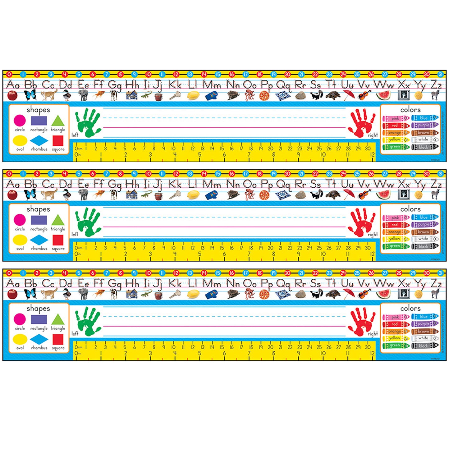 Zaner-Bloser Desk Toppers® Reference Name Plates, PreK-1, 36 Per Pack, 3 Packs