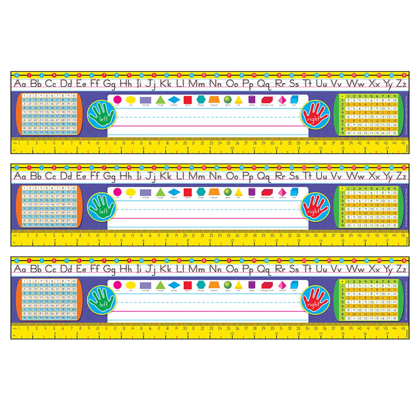Zaner-Bloser Desk Toppers® Reference Name Plates, Grades 2-3, 36 Per Pack, 3 Packs