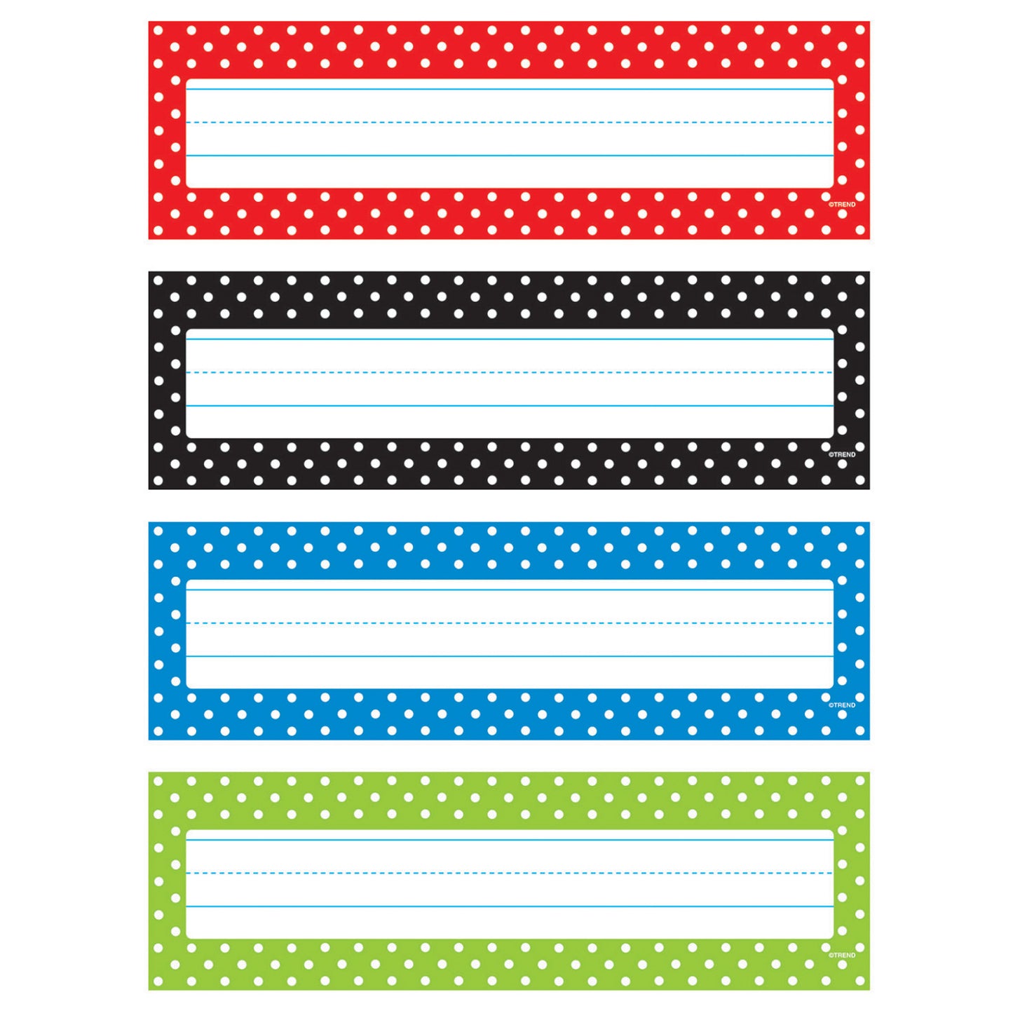 Polka Dots Desk Toppers® Name Plates Variety Pack, 32 Per Pack, 6 Packs