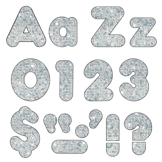 Silver Sparkle 4" Casual Combo Ready Letters®