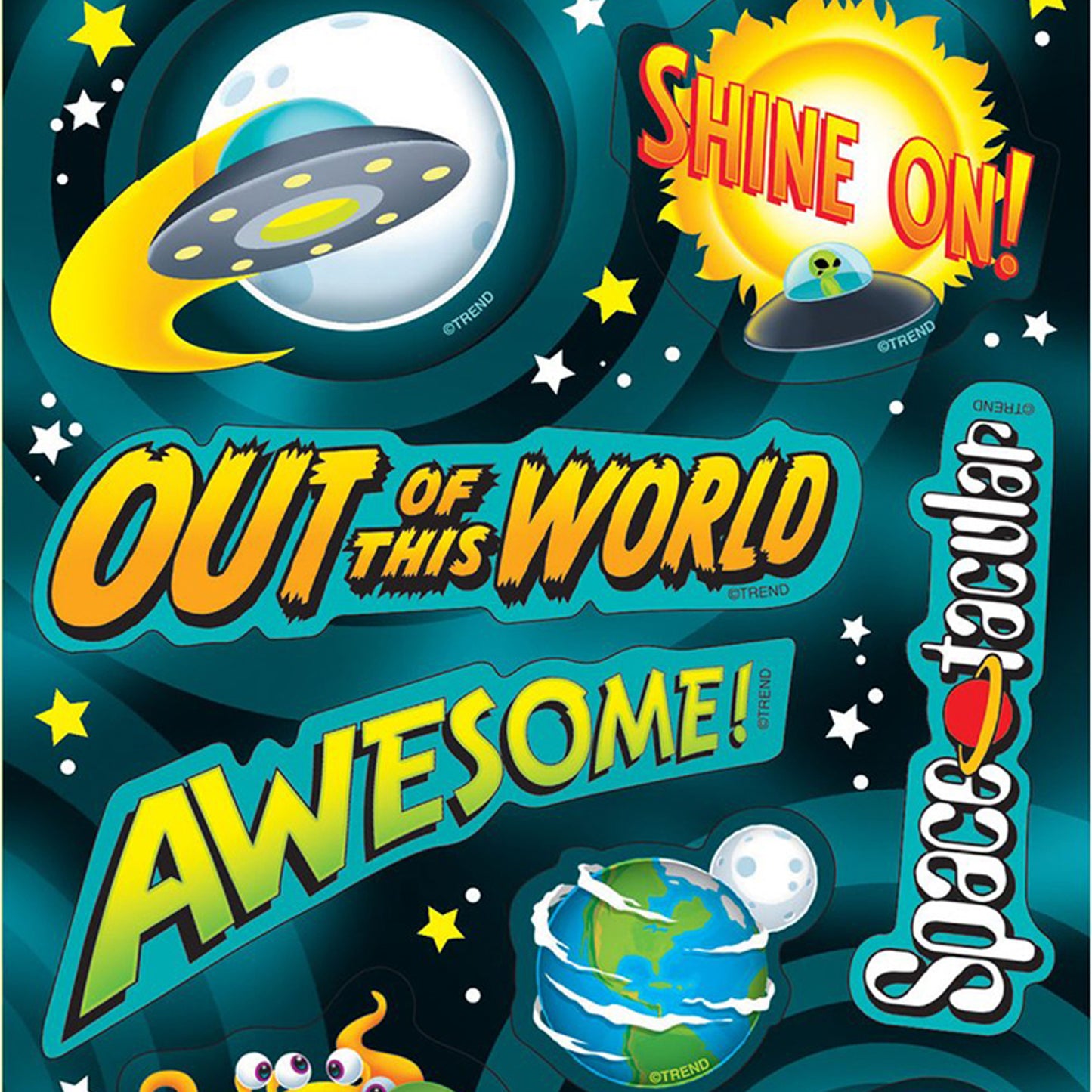 Space Out!/Alien Orange Mixed Shapes Stinky Stickers®, 32 Per Pack, 6 Packs