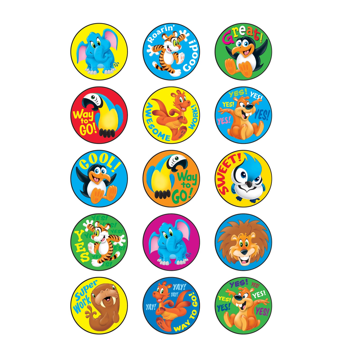Awesome Animals/Tropical Stinky Stickers®, 60 Per Pack, 6 Packs