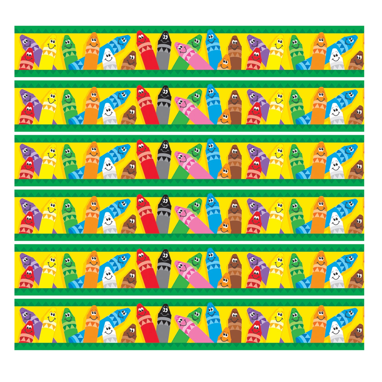 Colorful Crayons Bolder Borders®, 35.75' Per Pack, 6 Packs