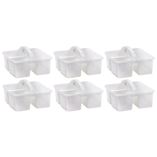 Plastic Storage Caddy, Clear, Pack of 6