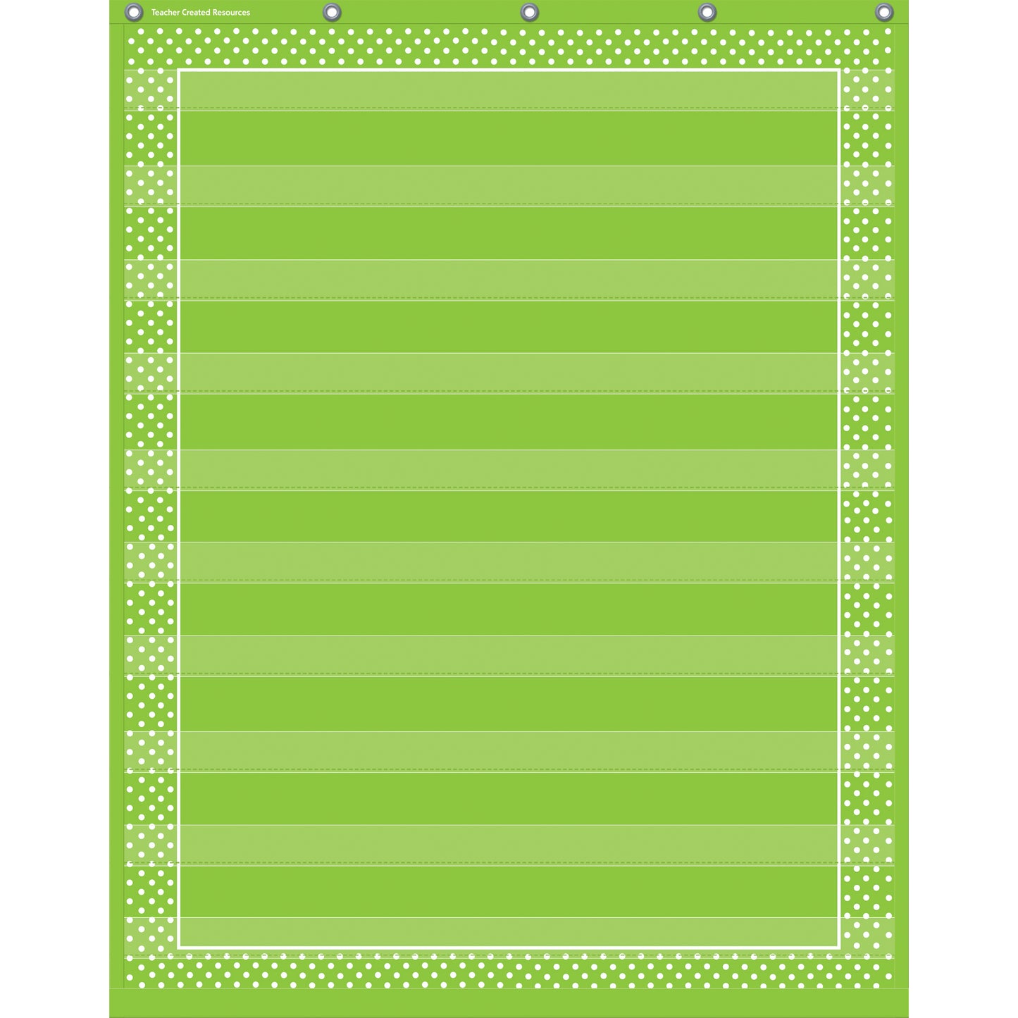 Lime Polka Dots 10 Pocket Chart