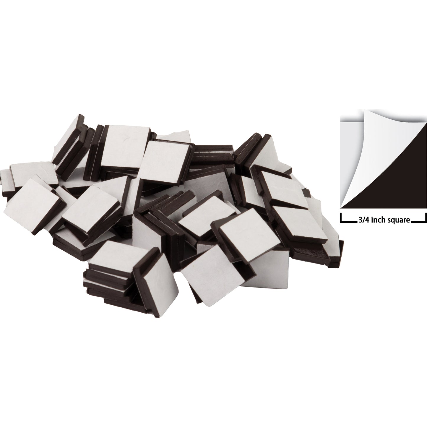 Adhesive Magnetic Squares (3/4" sq), 50 Per Pack, 6 Packs