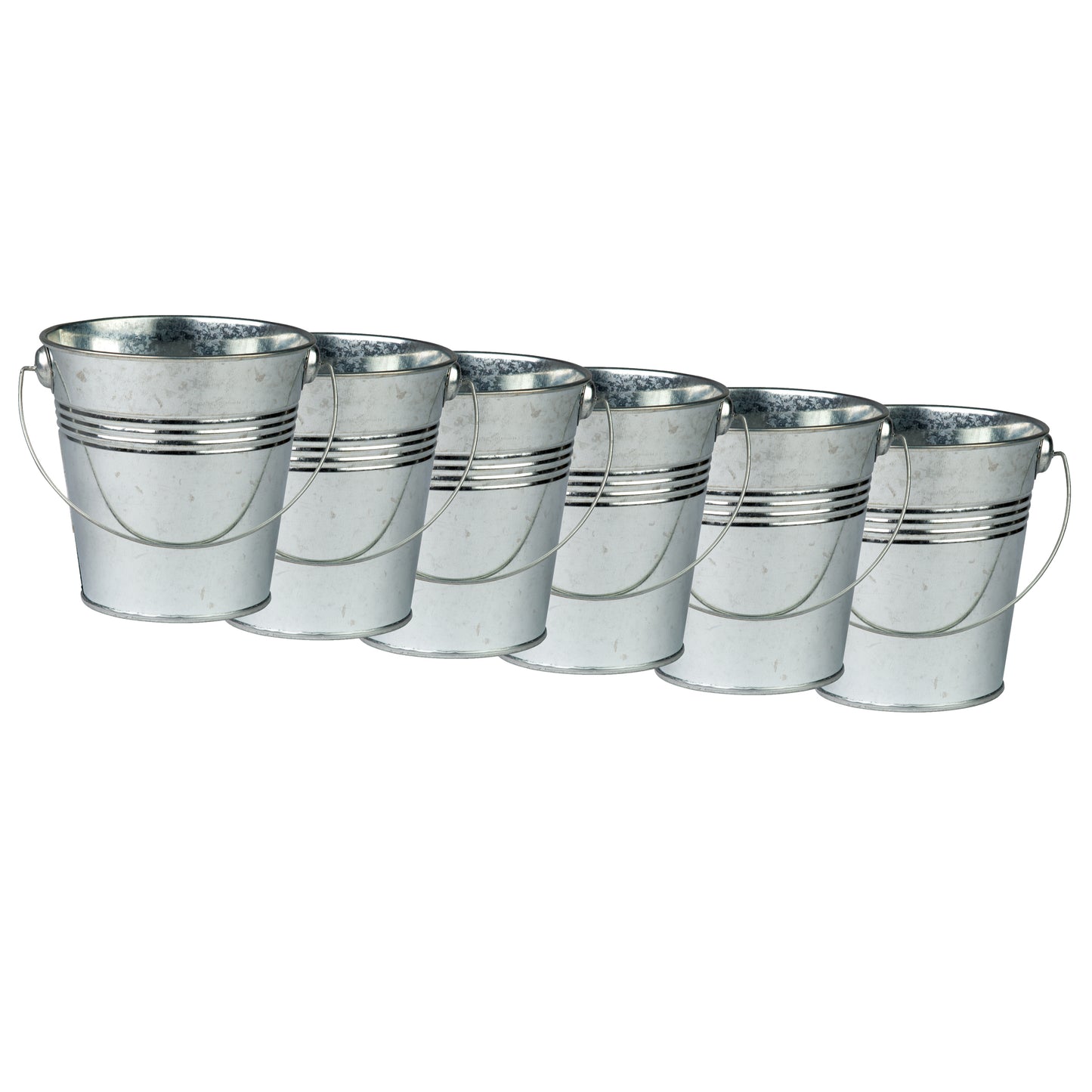 Metal Pail with Handle, Pack of 6