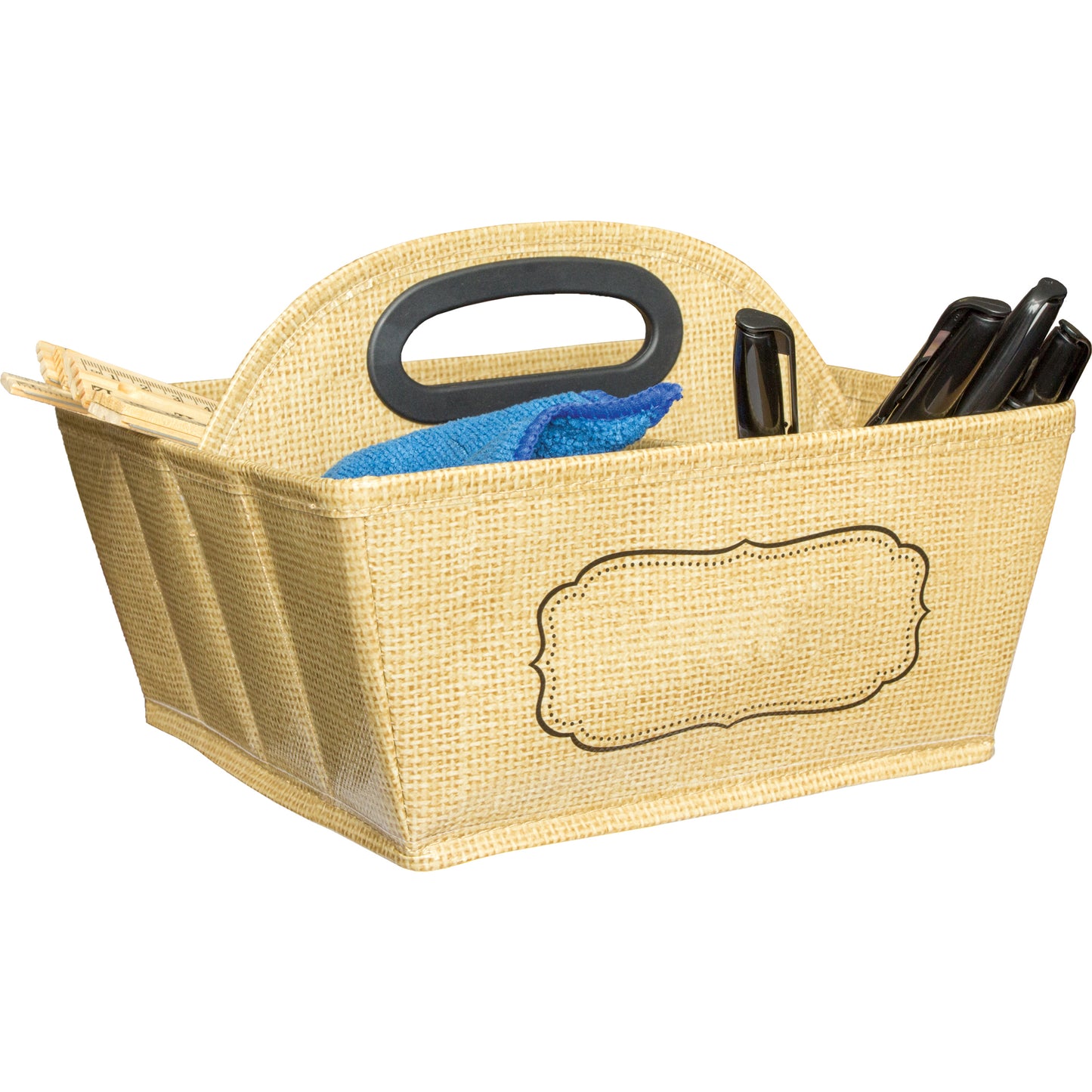 Burlap Design Storage Caddy, Pack of 2