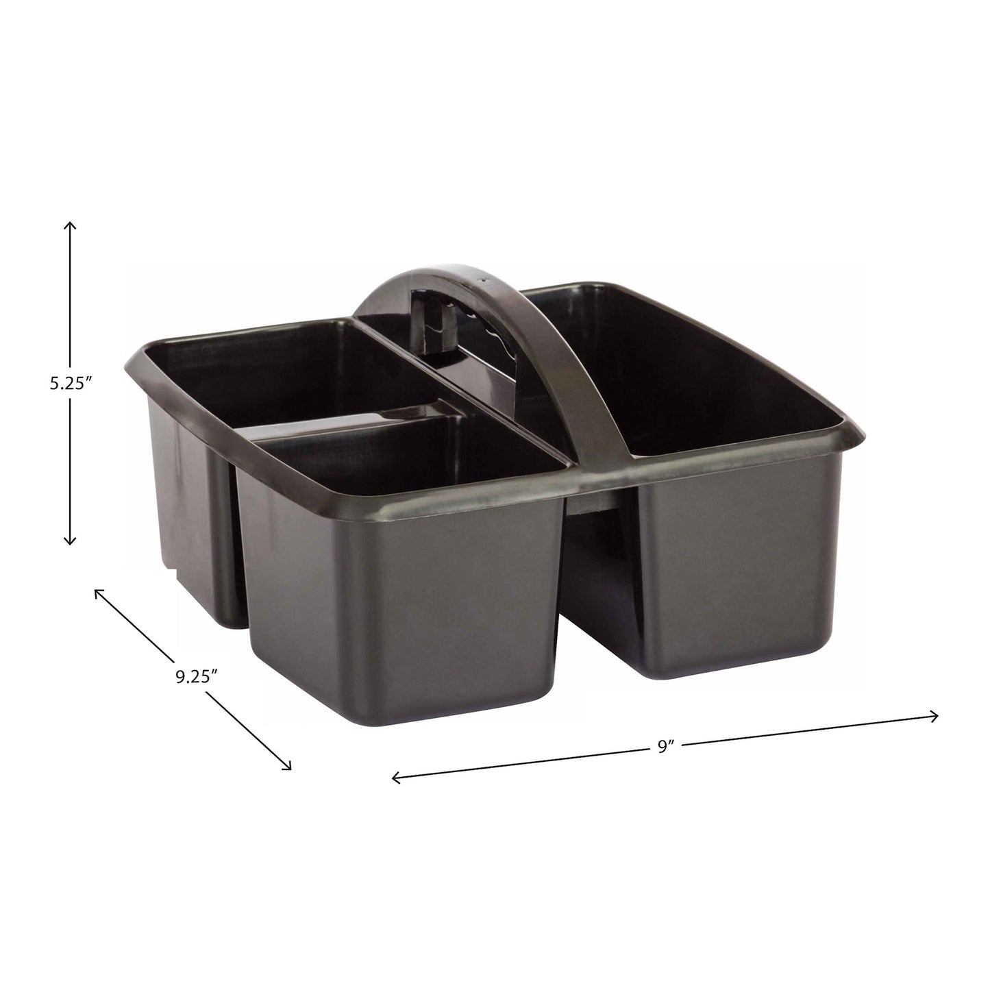 Plastic Storage Caddy, Black, Pack of 6