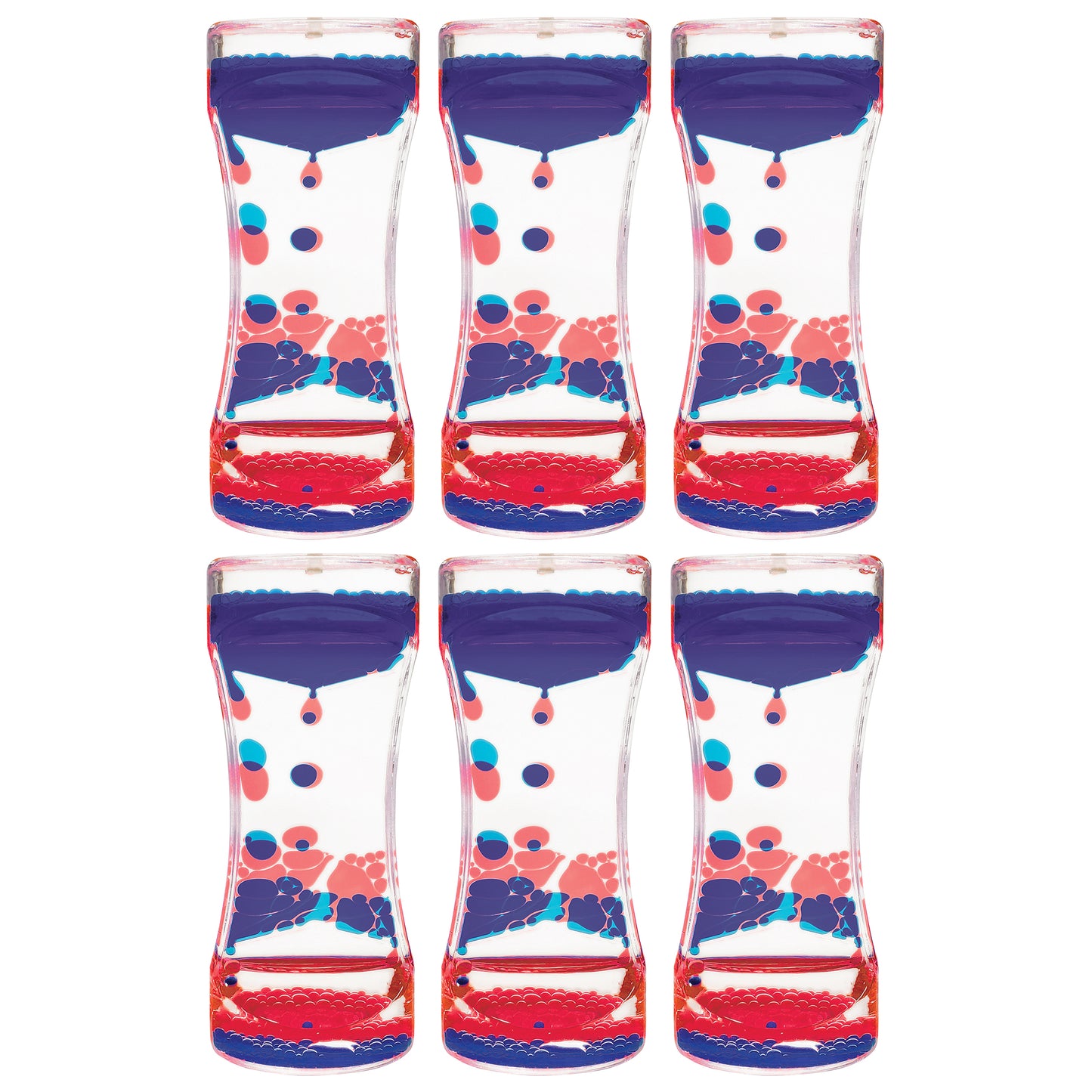 Red & Blue Liquid Motion Bubbler, Pack of 6