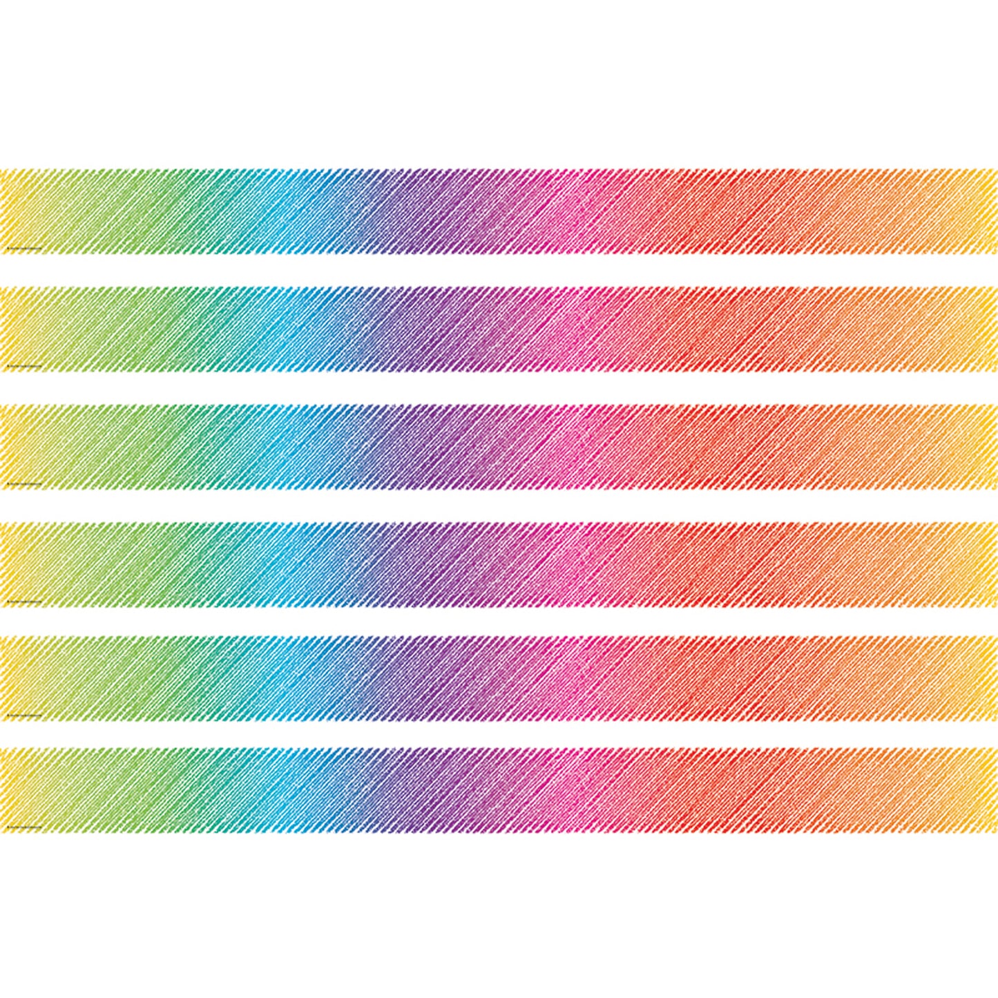 Colorful Scribble Straight Border Trim, 35 Feet Per Pack, 6 Packs