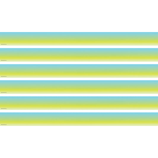 Aqua and Lime Color Wash Straight Border Trim, 35 Feet Per Pack, 6 Packs