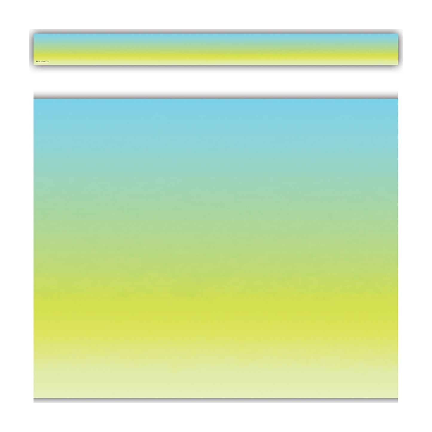Aqua and Lime Color Wash Straight Border Trim, 35 Feet Per Pack, 6 Packs
