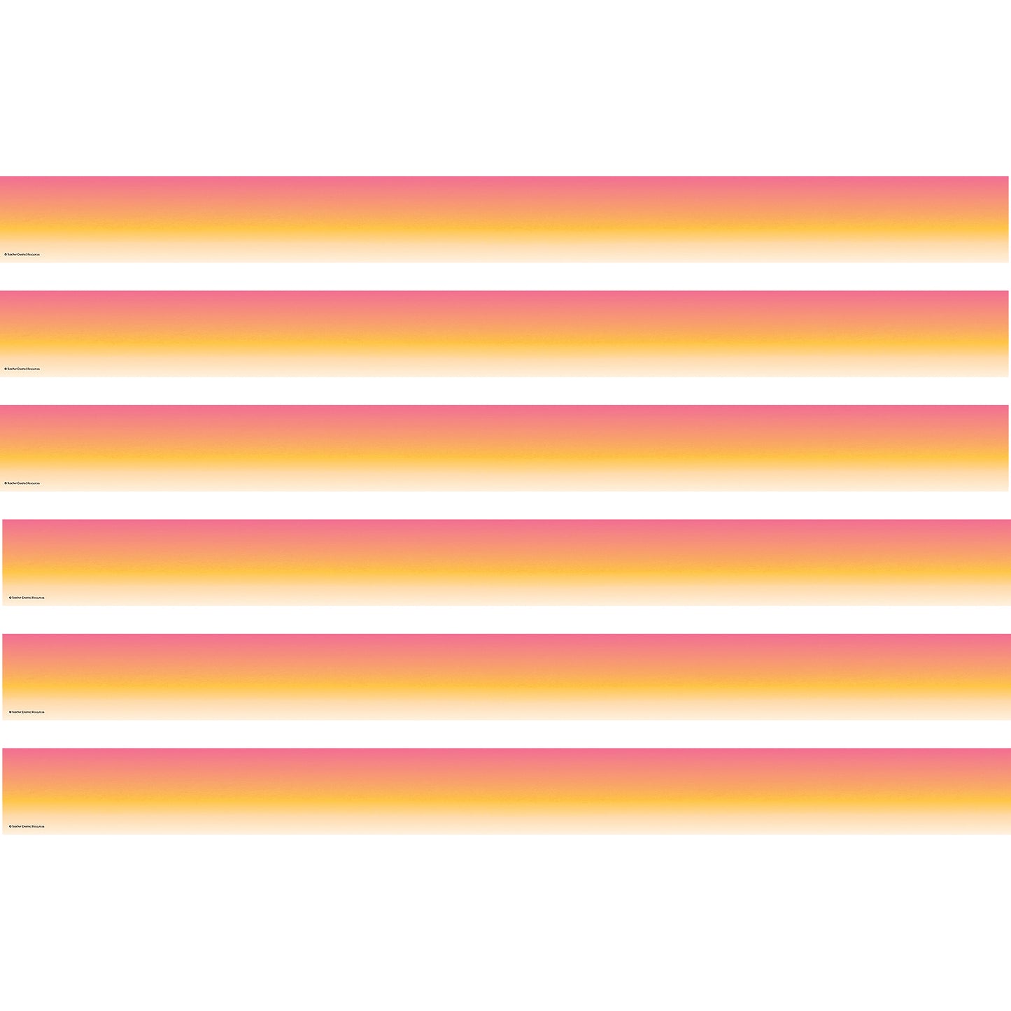 Pink and Orange Color Wash Straight Border Trim, 35 Feet Per Pack, 6 Packs