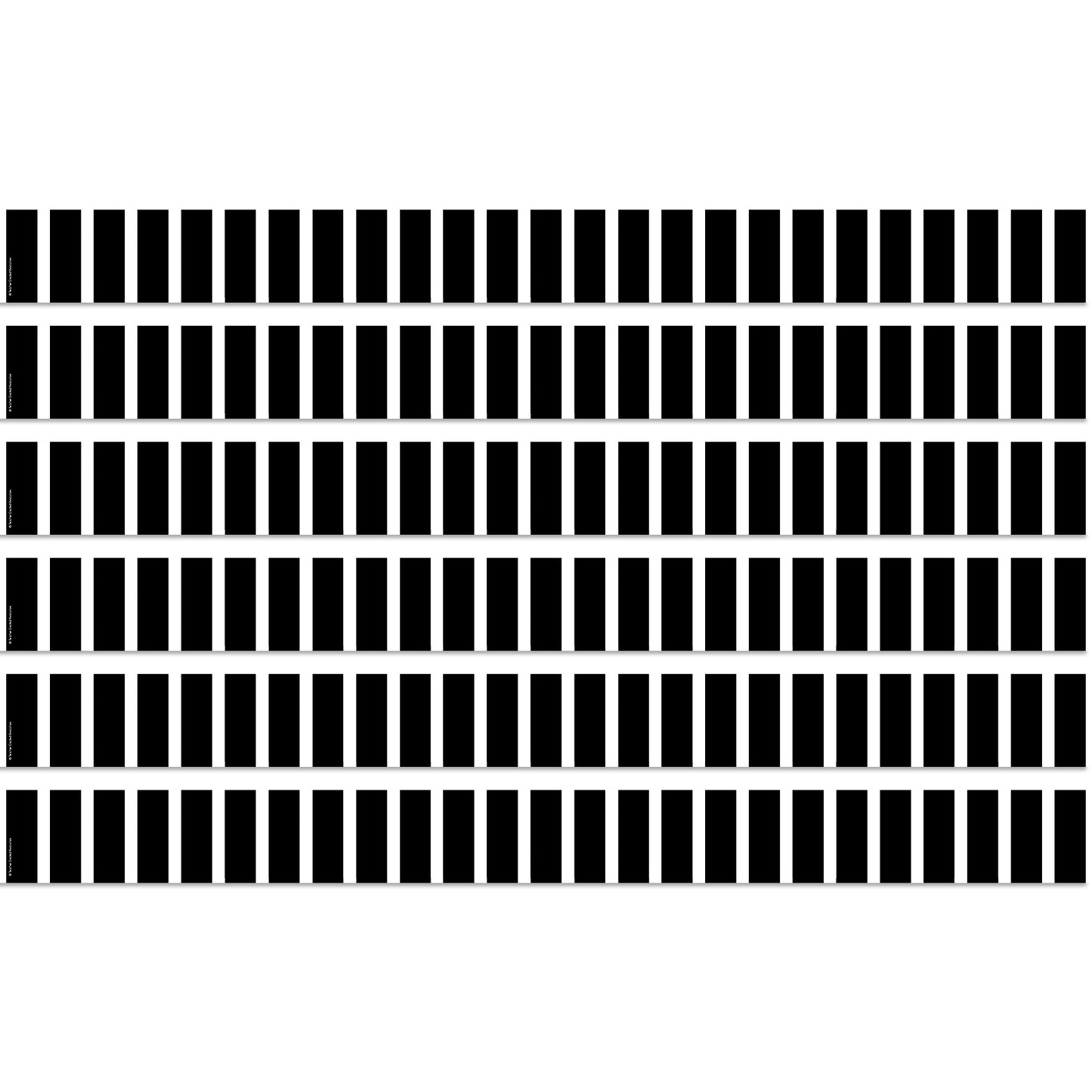Black and White Vertical Stripes Straight Border Trim, 35 Feet Per Pack, 6 Packs