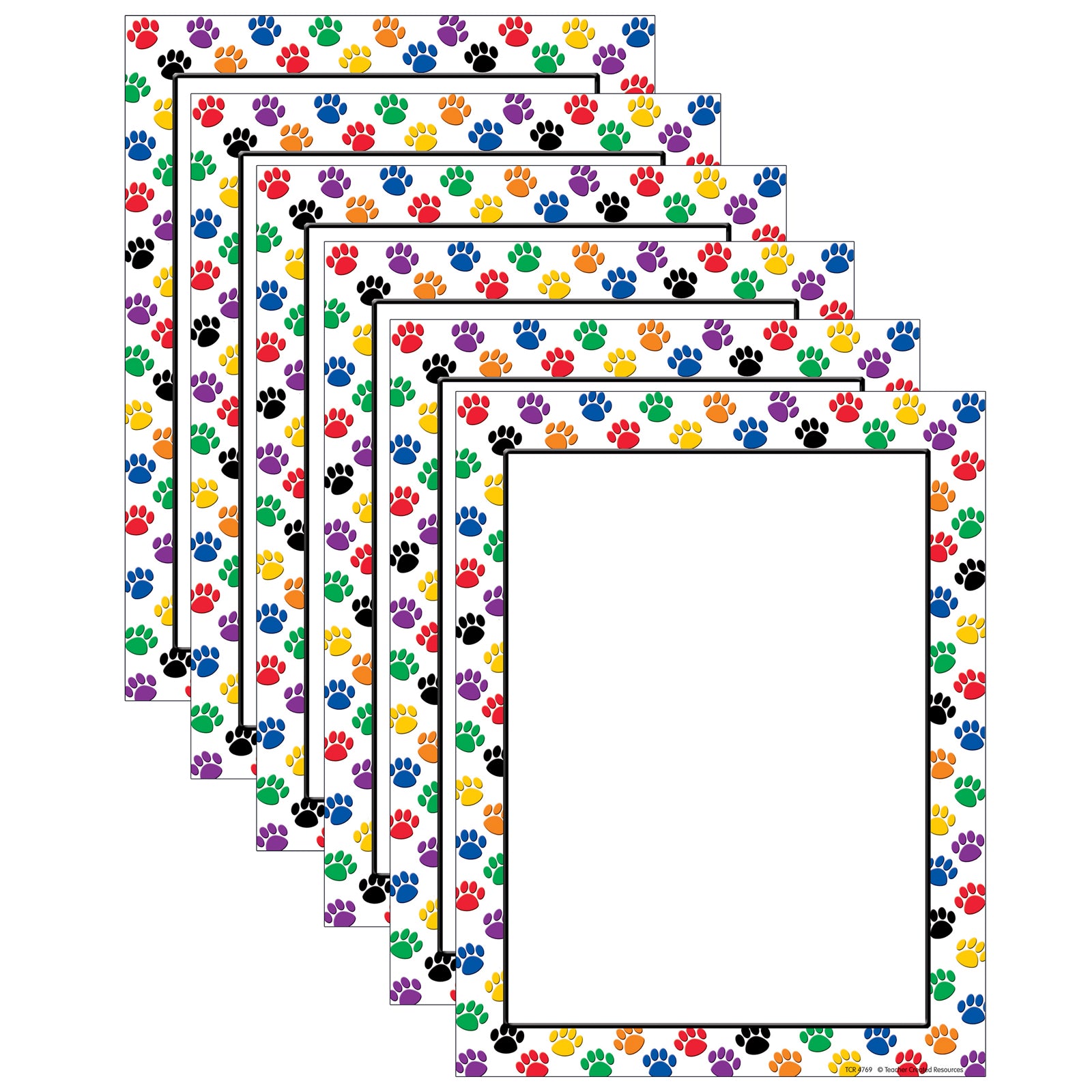 Colorful Paw Prints Computer Paper, 50 Per Pack, 6 Packs ...