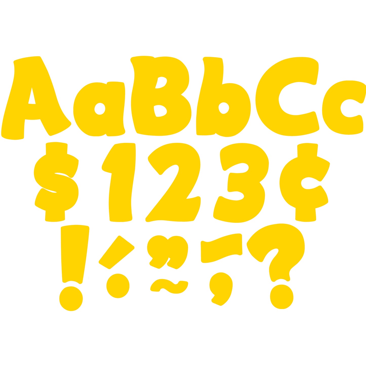 Yellow Gold Funtastic 4" Letters Combo Pack, 208 Per Pack, 3 Packs