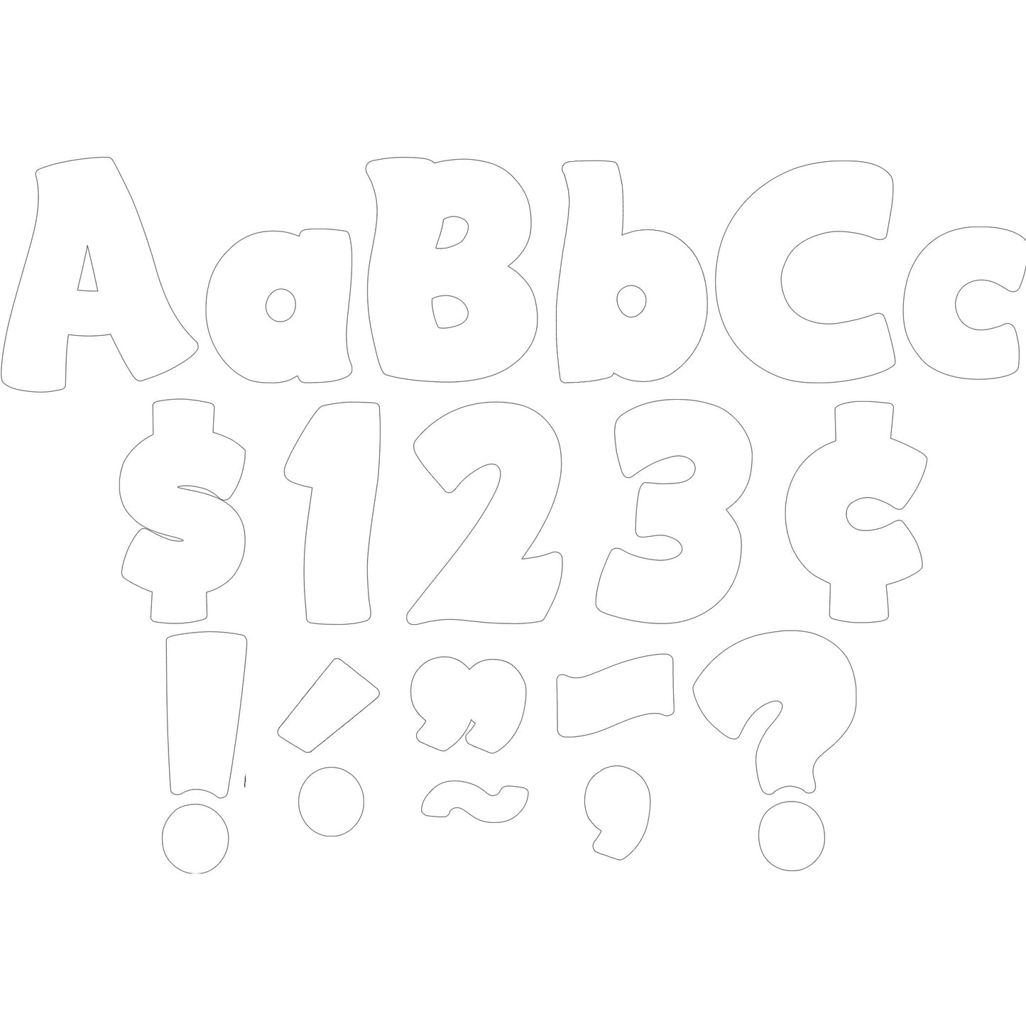 White Funtastic 4" Letters Combo Pack, 208 Per Pack, 3 Packs