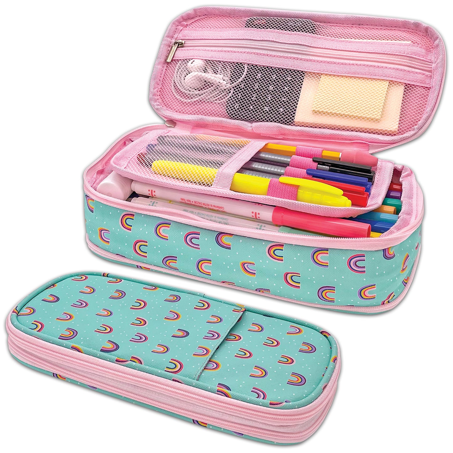 Oh Happy Day Rainbows Pencil Case, Pack of 3