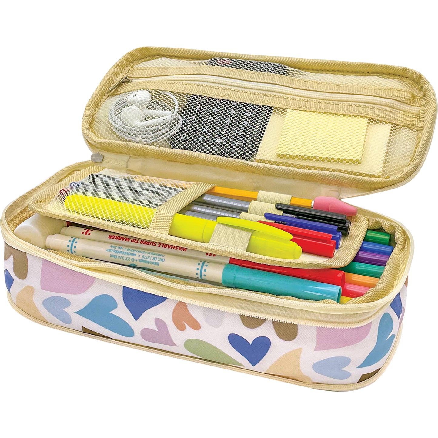 Hearts Pencil Case, Pack of 3