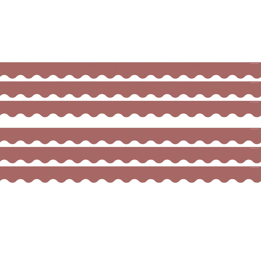 Deep Rose Scalloped Border Trim, 35 Feet Per Pack, 6 Packs