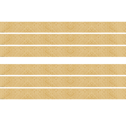 Wonderfully Wild Golden Textile Straight Border Trim, 35 Feet Per Pack, 6 Packs