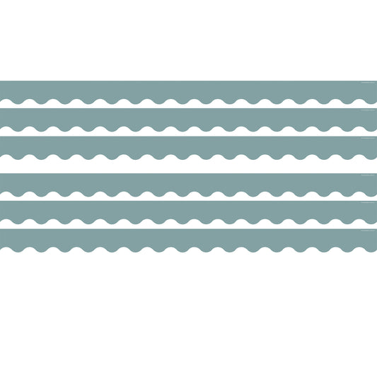 Stone Blue Scalloped Border Trim, 35 Feet Per Pack, 6 Packs