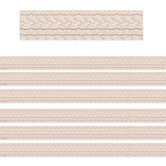 Cable Knit Sweater Straight Border Trim, 35 Feet Per Pack, 6 Packs