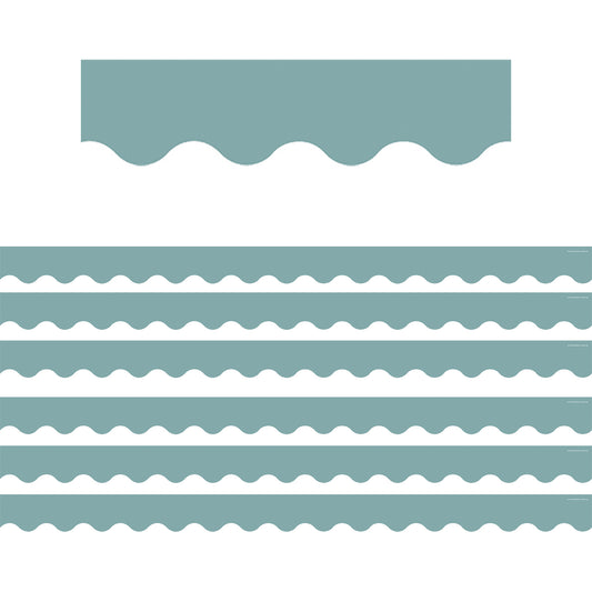 Calming Blue Scalloped Border Trim, 35 Feet Per Pack, 6 Packs