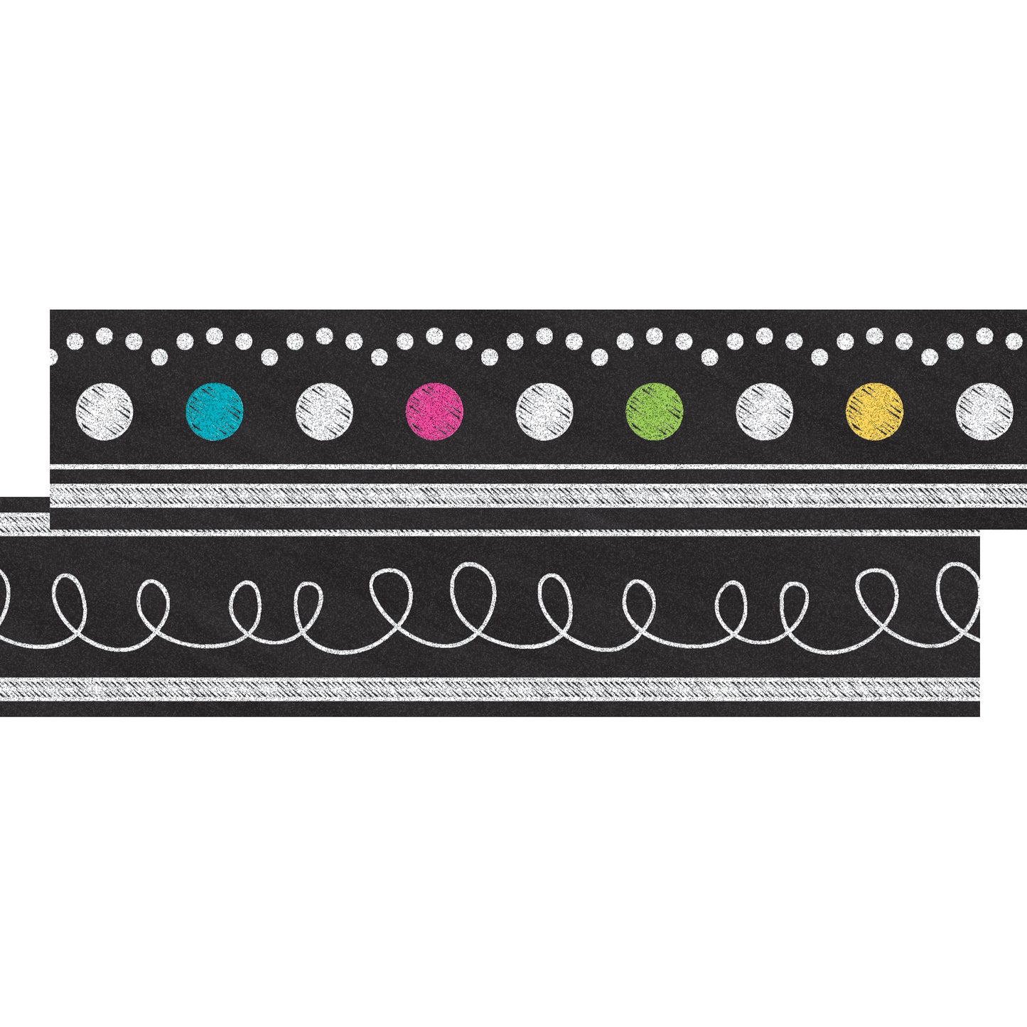 Chalkboard Brights Double-Sided Ribbon Runner, 1.5" W, 45 Feet Per Pack, 3 Packs