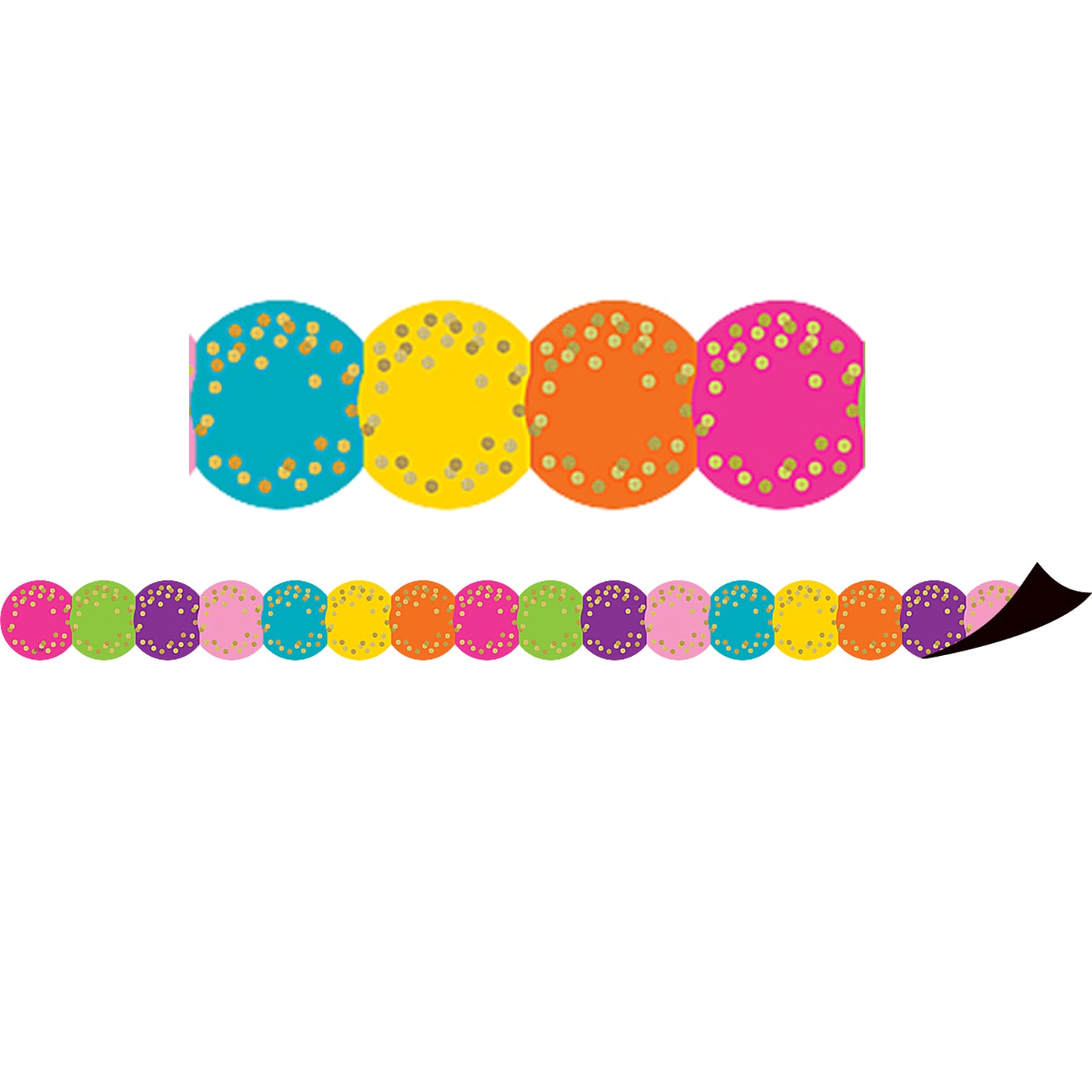 Confetti Circles Die-Cut Magnetic Border, 24 Feet Per Pack, 3 Packs