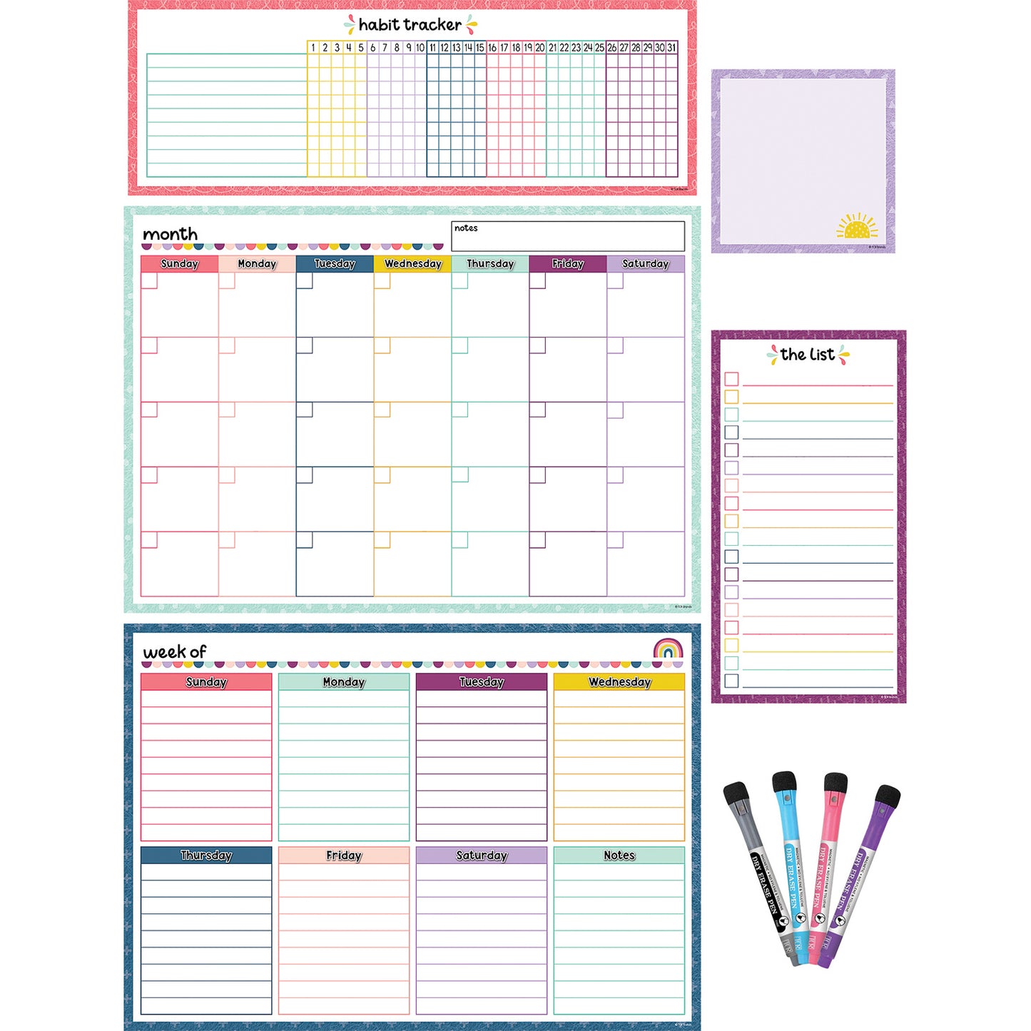 Oh Happy Day Dry-Erase Magnetic Calendar Set