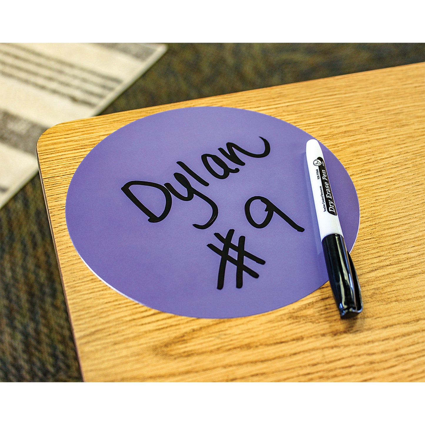 Spot On® Dry-Erase Desktop Writing Spots Bright Circles - 7", 6 Per Pack, 2 Packs